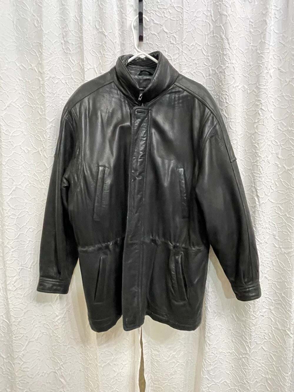 Vintage Tibor Black Leather Jacket Men's L Distressed Thinsulate Bomber Coat.